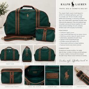 Ralph Lauren Travel Bag & Cosmetic Bag Set